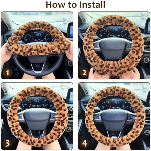Accmor Fuzzy Car Steering Wheel Cover, Universal Fit Fur Auto Wheel Cover & - Image 7