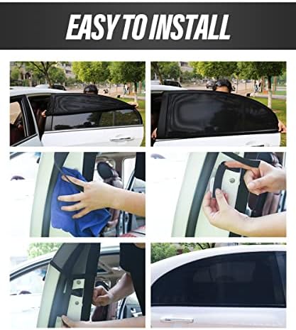 ESEWALAS Car Window Shades, Car Window Covers, Adjustable Elastic Fabric Sun - Image 4