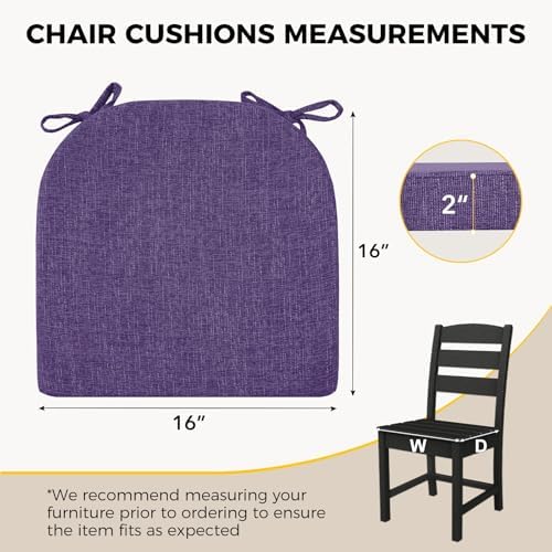 downluxe Indoor Chair Cushions for Dining Chairs, Soft and Comfortable Textured - Image 2