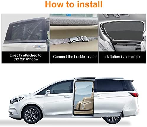 Car Window Screen for MPV & Minivan Sliding Door 2 Pack Shade for Camping - Image 4