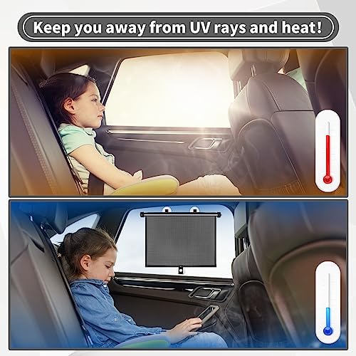 Sfee Car Window Shade for Side Windows, 4 Pack Sun Shade Retractable for Car - Image 6