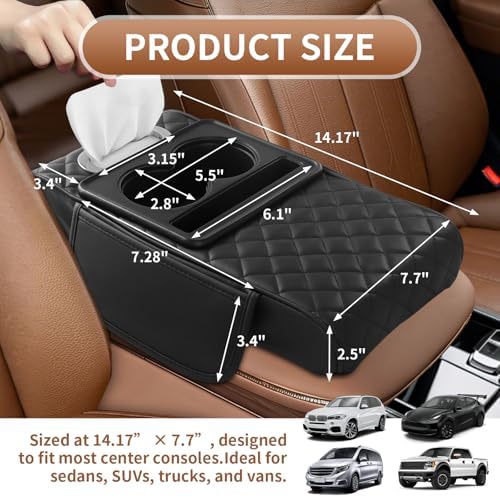 5-in-1 Car Armrest Cushion, Universal Arm Box Pad Cover - Image 3