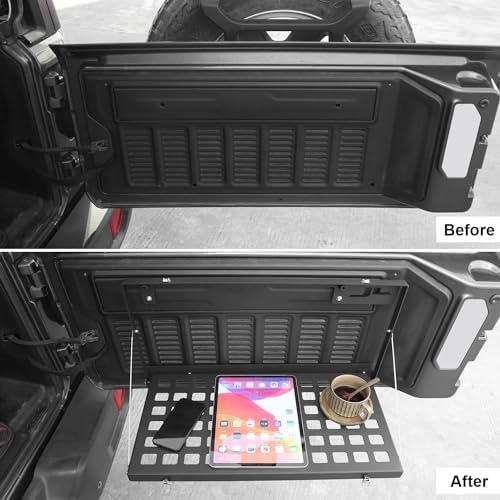CheroCar for Jeep JL Tailgate Table Rear Foldable Cargo Shelf Aluminum Alloy - Image 2