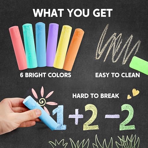 JOYIN 24 PCS Washable Sidewalk Chalks Set Non-Toxic Jumbo Chalk - Image 2