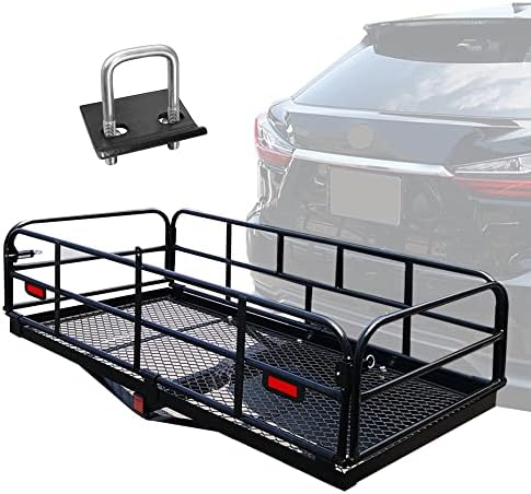 500 Lbs Heavy Duty Hitch Mount Cargo Carrier 60" x 24" x 14.4" Folding Cargo by KAIRAY