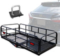 500 Lbs Heavy Duty Hitch Mount Cargo Carrier 60" x 24" x 14.4" Folding Cargo by KAIRAY