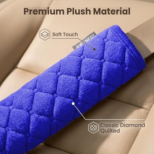 Soft Auto Seat Belt Pads Extra Long 13.7in, Seatbelt Shoulder Cover, 2 Piece Set - Image 6