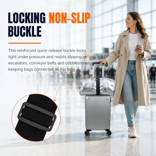 Mcbazel Luggage Connector Straps 5 Pack, Adjustable Elastic Straps - Image 2