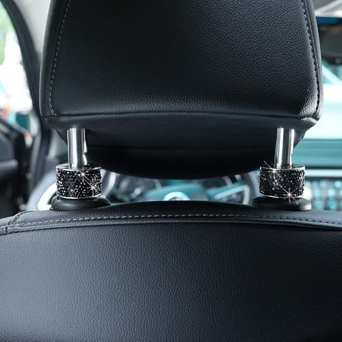 4PCS Crystal Rhinestone Bling Car Headrest Collars, Automotive Magnetic - Image 3