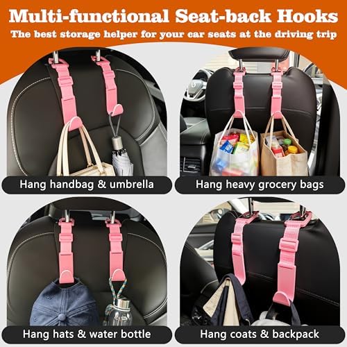 Amooca Anti-drop Car Headrest Hooks 4 Pack Seat Organizer - Image 5