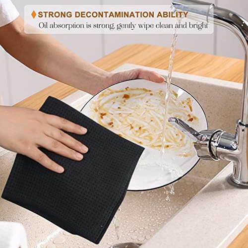 VIVOTE Black Tea Towels for Kitchen Microfibre Kitchen Dish Towel 40x56cm - Image 6