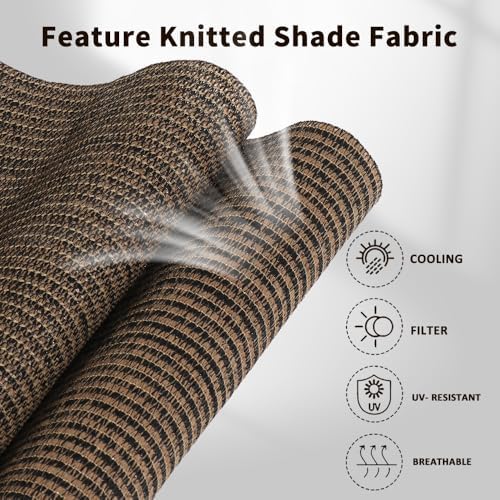 SMONTER Outdoor Sunshade Roller Shade 4'W x 8'H, Exterior Cordless Roll Up - Image 3