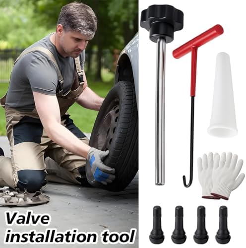 13PCS Tire Valve Stem Tool Kit Replacement Installation Set Black - Image 6