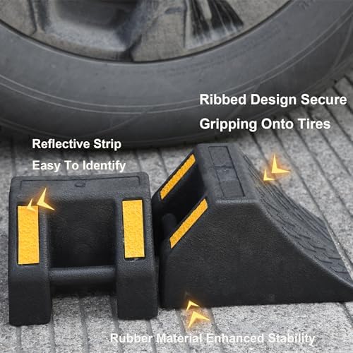 OrangeStar 8-Pack Rubber Wheel Chocks, Tire Chock - Image 4