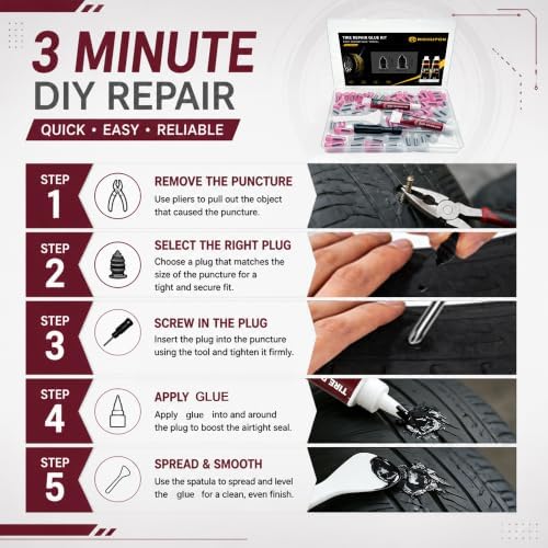 66 PCS Tire Repair Rubber Nails Kit - Image 3