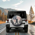 18 Inch American Flag Forest Mountainous Powerful Pose Leather Spare Tire Cover by Unknown
