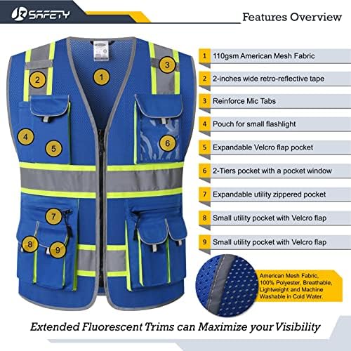 JKSafety Safety Vest for Men Women - Image 3