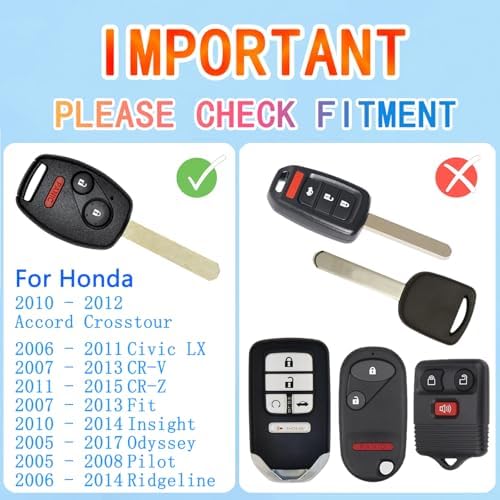 Key Fob Shell for Honda Accord Crosstour, Civic LX, - Image 4