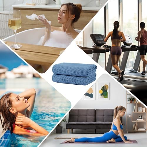 POLYTE 380 GSM Poly Blend Microfiber Quick Dry Waffle Bath Towel, 30x60 in - Image 6