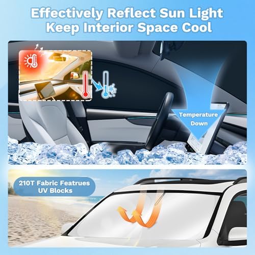 KUST Car Window Shades for Jeep Cherokee 2014-2023 Windshield Sun Shade Side - Image 3