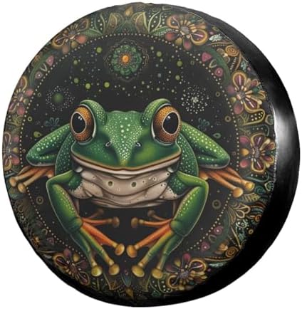 Delerain Spare Tire Cover Bohemian Mandala Frog Wheel Covers Sun Protection by Delerain