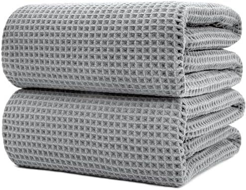 POLYTE 430 GSM Poly Blend Microfiber Waffle Bath Sheet XL Set, 35x70 in by Polyte
