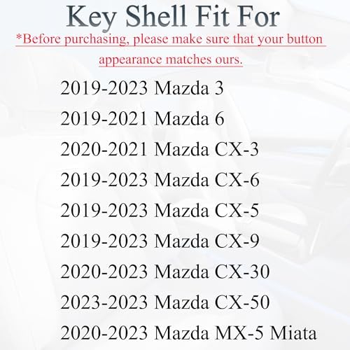 Key Fob Case Replacement Fits Mazda 3 6 CX-5 9 CX-30 3 MX-5 Miata 2019-2023 - Image 2