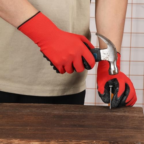 Work Gloves with Crinkle Latex Grip 12 Pairs, Medium/Large/X-Large - Image 7