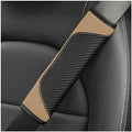 AUCELI 2PCS Carbon Fiber Car Seat Belt Cover, Breathable Leather by AUCELI