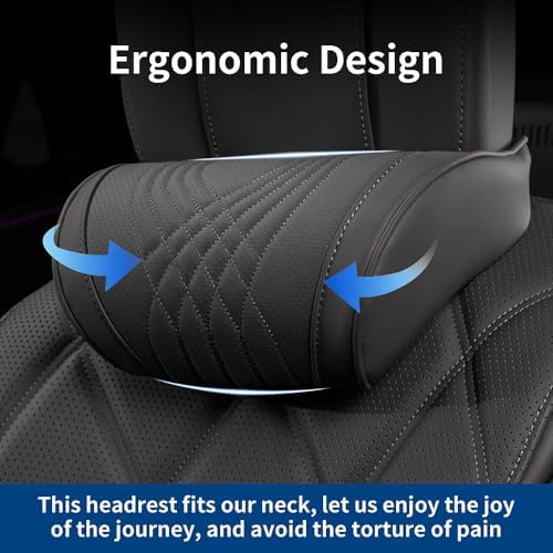 Car Neck Pillow for Driving Headrest Memory Foam Black, 2 Packs - Image 5