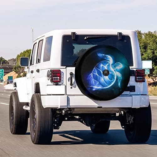 Blue Sea Turtle Pattern Spare Tire Cover - Image 2