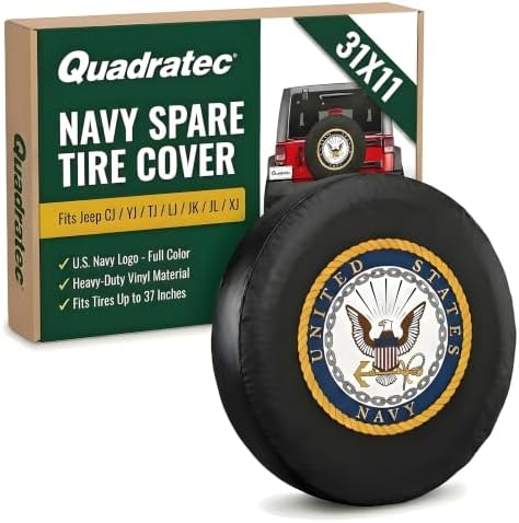 Quadratec Spare Tire Cover, U.S. Navy Licensed Logo by Quadratec