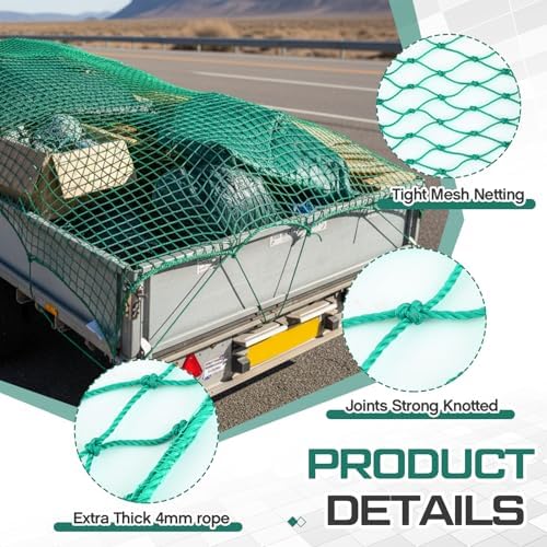 SATINIOR 5 x 8 ft Heavy Duty Cargo Net Truck Bed Network Cover - Image 3