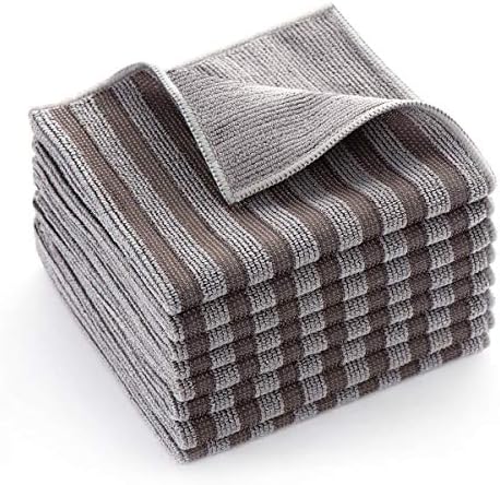 8 Pack Stainless Steel Cleaning Cloth, Double-Sided Microfiber Stainless Steel by MAKUANG