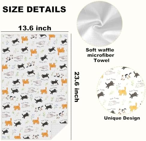 Cute Cat Trump Decor Kitchen Towels Funny Gifts - Image 2
