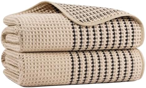 MICROFI New Microfiber Waffle Bath Towels, 2 Pieces, Fast Drying, Lint Free 430 by Unknown