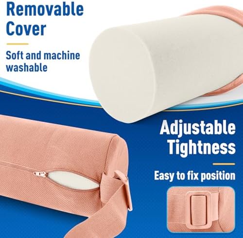 CushZone Lumbar Roll Support Pillow, Memory Foam Back Cushion - Image 4