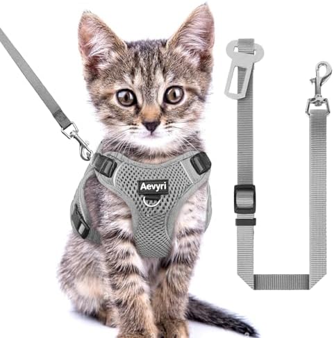 Cat Harness and Leash Set for Walking Escape Proof, Adjustable Soft Kittens Vest by Unknown