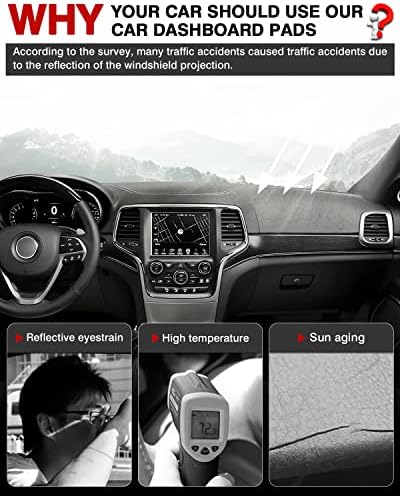 CARTIST Dashboard Cover Mat for 2011-2019 2020 2021 Jeep Grand Cherokee - Image 2
