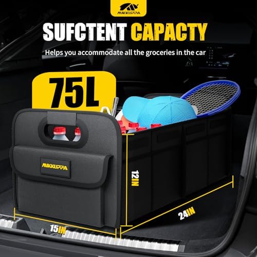 MIKKUPPA Car Trunk Organizer - 75L Foldable Car Storage - Image 2