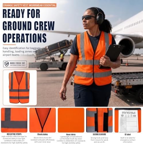 AYKRM 12 colour High visibility viz vest hi vis viz reflective work - Image 2
