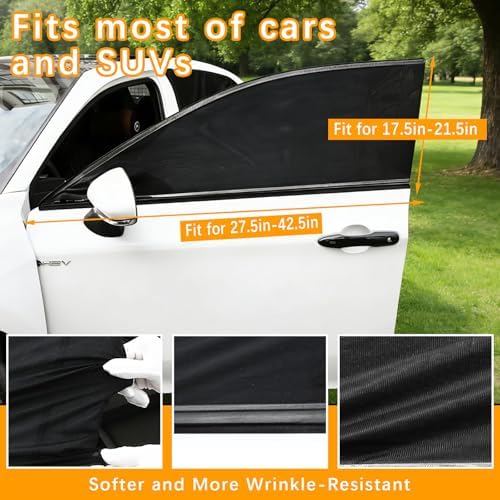 2 Pack Front Car Window Covers Car Window Shades Car Side Window Sun Shades - Image 2