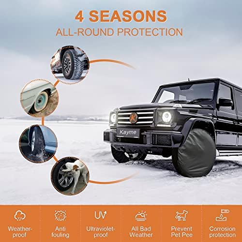 Kayme Rv Tire Covers 4 Pack, Travel Trailer Camper Truck SUV Motorhome Sun Rain - Image 3