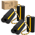 Nilight Wheel Chocks Rubber Yellow Reflective Strips 4 Pack by Nilight