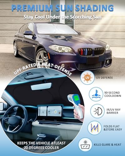 for BMW 5-Series Windshield Sun Shade Sunshade Custom Fit - Image 3