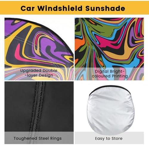 Windshield Sun Shade, Reflective Car Sunshade Blocks Heat, 57 x 31.5 in - Image 4