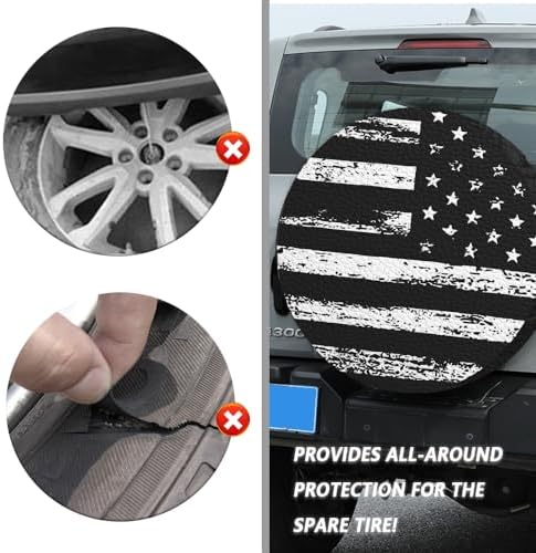 14" Spare Tire Covers for Tire, USA Flag Trailer Spare Tire Cover for - Image 5