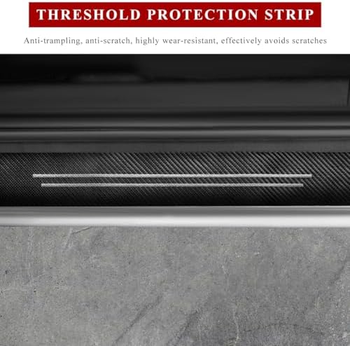 4 PCS Car Door Sill Protector, Anti-Scratch Carbon Fiber Car Door Entry Guards - Image 5