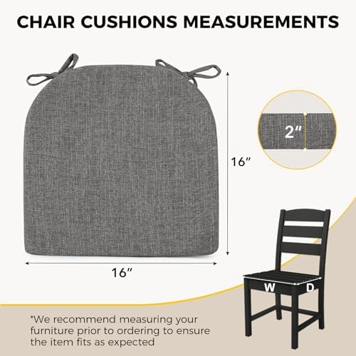 downluxe Indoor Chair Cushions for Dining Chairs, Soft and Comfortable Textured - Image 2