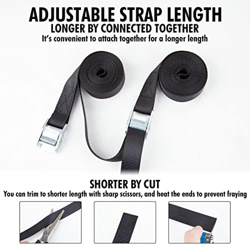 Cartman 1 in x 12 ft Lashing Straps, 12 Pack, 600 lb Break Strength - Image 5
